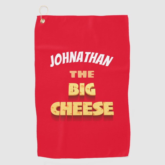 Funny the big cheese boss cartoon golf towel (Front)