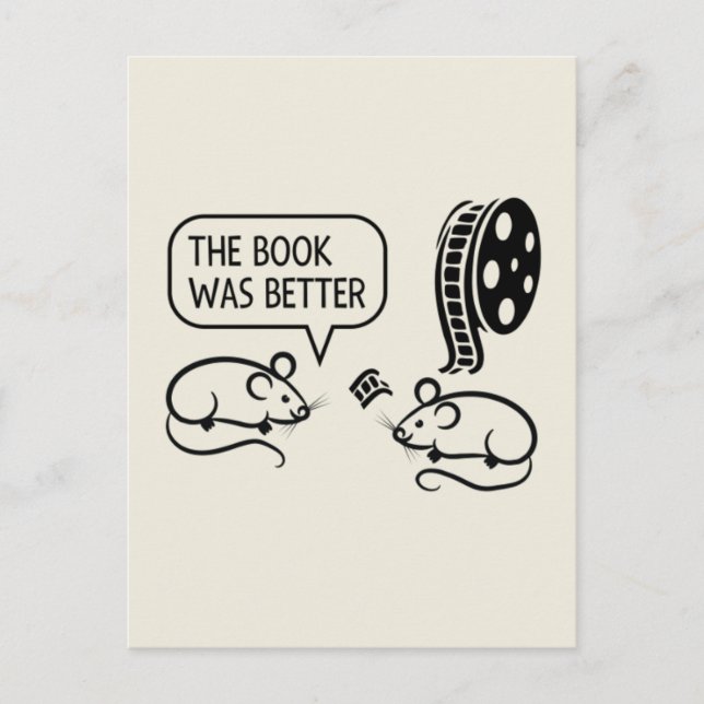 Funny The Book Was Better Mice Postcard (Front)