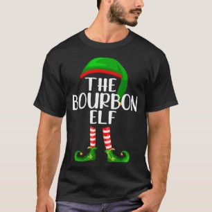 Funny The Bourbon Elf Matching Family Christmas  T-Shirt