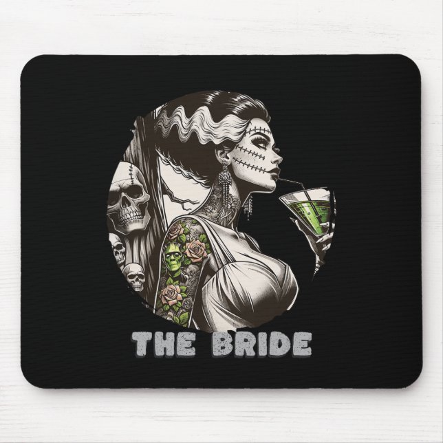 Funny The Bride The Monster Frankenstein Spooky Ha Mouse Pad (Front)