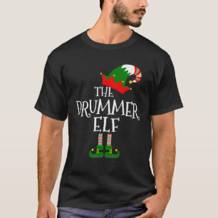 Funny The Drummer Elf Matching Family Group Gift C T-Shirt