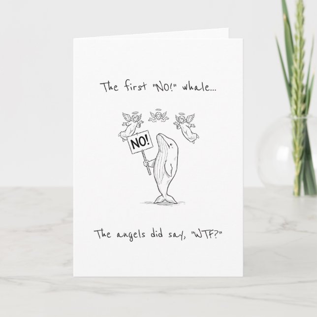 Funny The First Noel No Whale Holiday Christmas Card (Front)