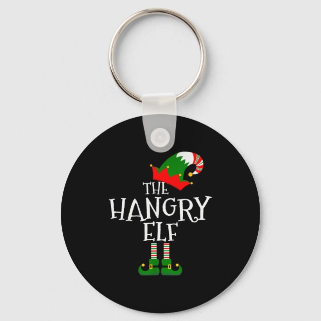 Funny The Hangry Elf Matching Family Group Gift Ch Keychain (Front)