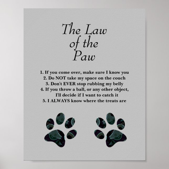 Funny "The Law of the Paw" Poster (Front)