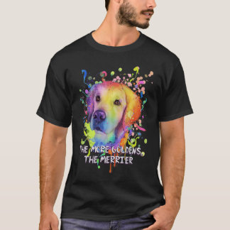 Funny The More Goldens the Merrier Golden Retrieve T-Shirt