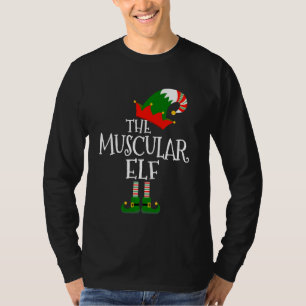 Funny The Muscular Elf Matching Family Group  Chri T-Shirt