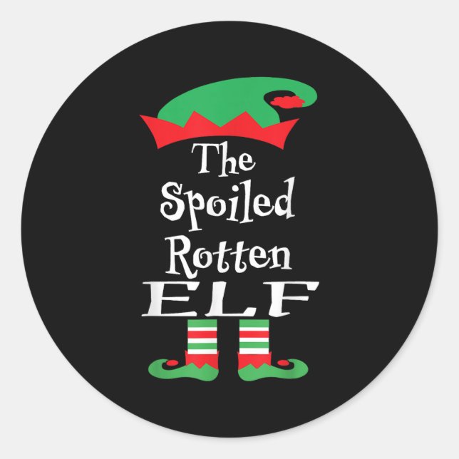 Funny The Siled Rotten Elf Shirt Christmas Matchin Classic Round Sticker (Front)