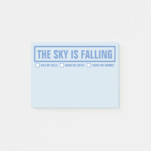 Funny "The Sky Is Falling" Multiple Choice 4"x3" Post-it Notes