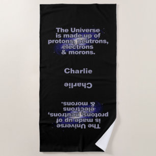 Funny "The Universe" custom name towel