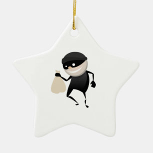 Funny Thief Ceramic Ornament