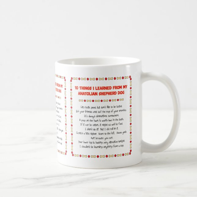 Funny Things I Learned From Anatolian Shepherd Dog Coffee Mug (Right)