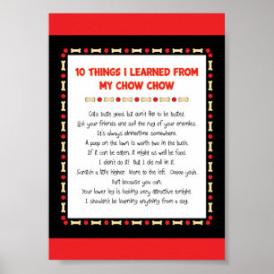 Funny Things I Learned From My Chow Chow Poster