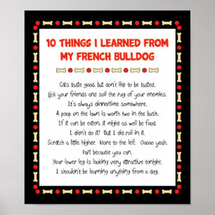 Funny Things I Learned From My French Bulldog Poster