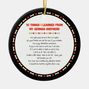 Funny Things I Learned From My German Shepherd Ceramic Ornament