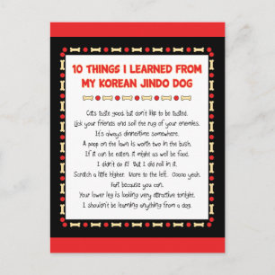 Funny Things I Learned From My Korean Jindo Dog Postcard