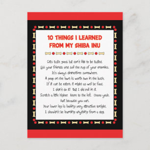 Funny Things I Learned From My Shiba Inu Postcard