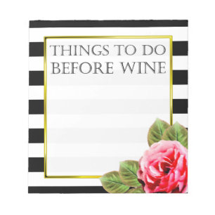 Funny Things To Do Before Wine Notepad