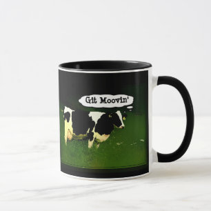 Funny Thinking Cow Mug