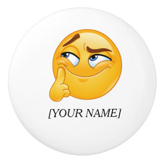 Funny Thinking Emoji Custom Name Ceramic Drawer Kn Knob