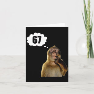 Funny Thinking Monkey Meme Six Seven 6 7 Meme  Card