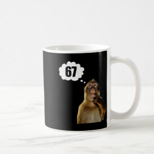 Funny Thinking Monkey Meme Six Seven 6 7 Meme  Coffee Mug
