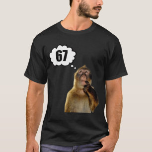 Funny Thinking Monkey Meme Six Seven 6 7 Meme T-Shirt