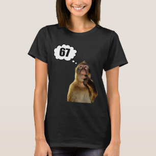 Funny Thinking Monkey Meme Six Seven 6 7 Meme  T-Shirt