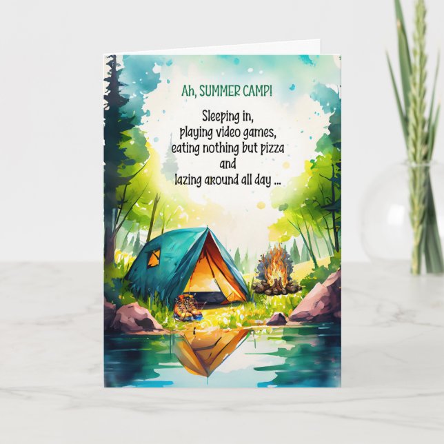Funny Thinking of You Away at Summer Camp for Kids Card (Front)