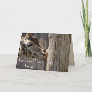 Funny Thinking of You Giraffe Kisses Card
