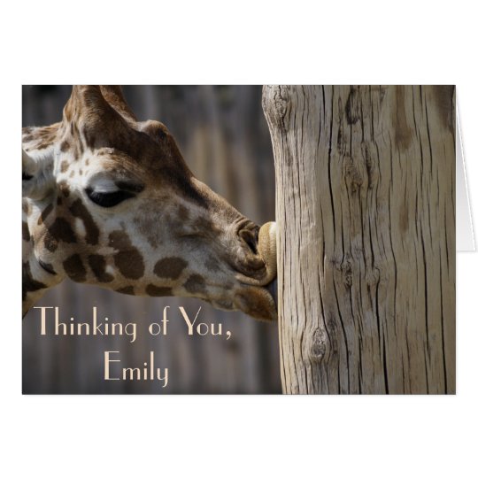 Funny Thinking of You Giraffe Kisses Card