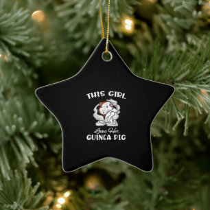 Funny This Girl Loves Her Guinea Pig Cute Pet Ceramic Ornament