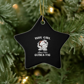 Funny This Girl Loves Her Guinea Pig Cute Pet Ceramic Ornament