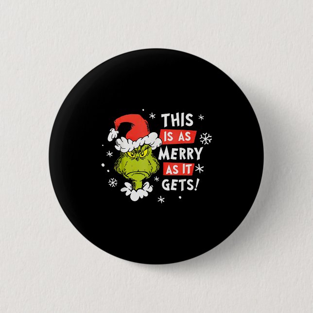 Funny This Is As Merry As It Gets Christmas, Sarca 2 Inch Round Button (Front)