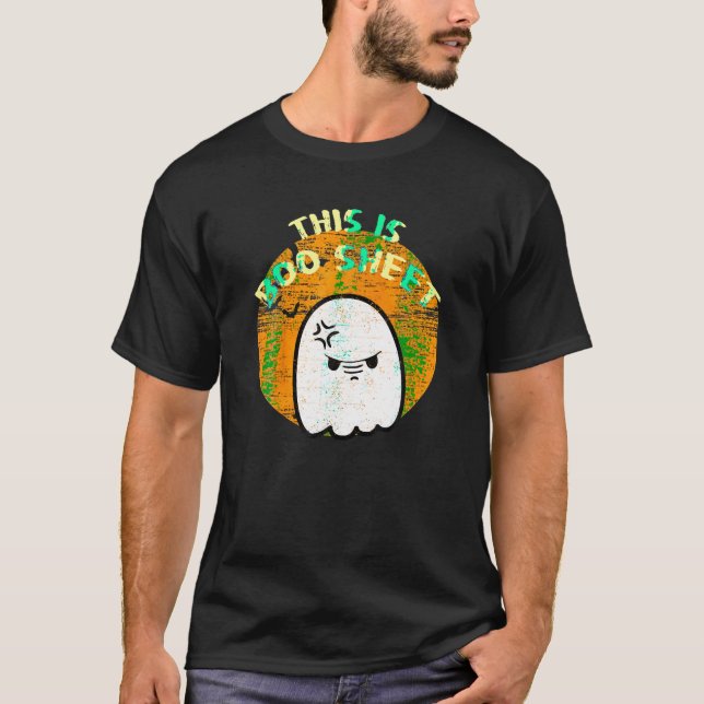 Funny This Is Boo Sheet Ghost Retro Ghost Hallowee T-Shirt (Front)