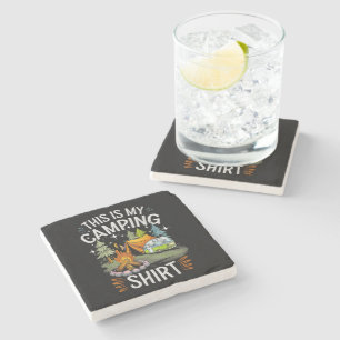 Funny This Is My Camping For Camper Stone Coaster