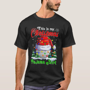 Funny This Is My Christmas Golf Pajama Xmas Lights T-Shirt