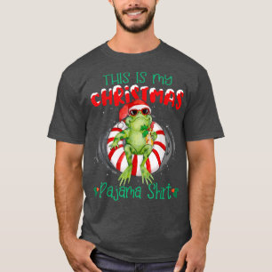 Funny This Is My Christmas Pajama Frog Christmas T-Shirt
