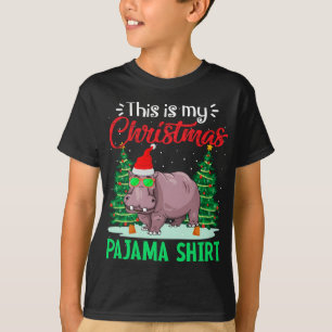 Funny This Is My Christmas Pajama Hippopotamus Xma T-Shirt