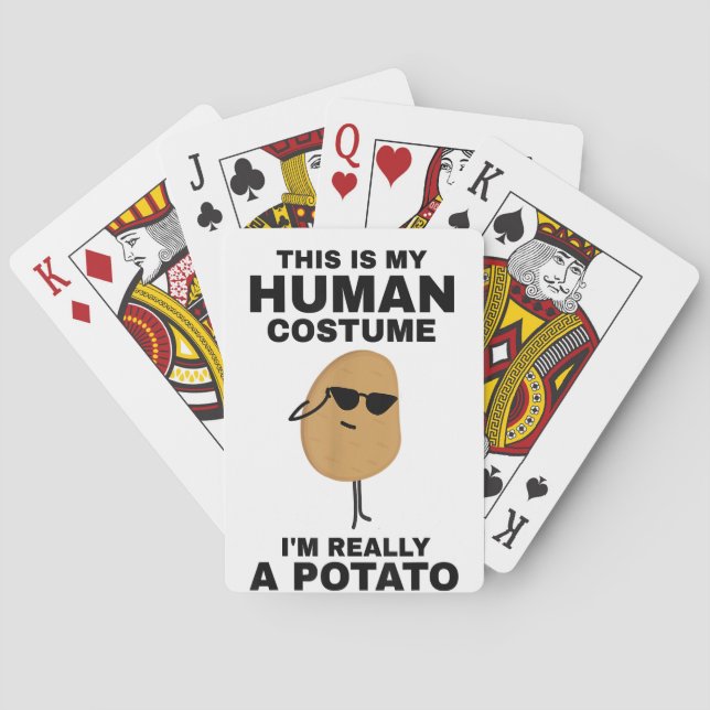 Funny This is My Human Costume I'm Really a Potato Playing Cards (Back)