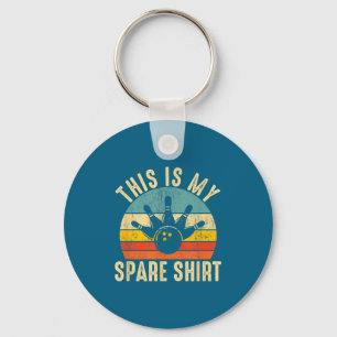 Funny This Is My Spare Shirt Bowling Alley Gutter Keychain