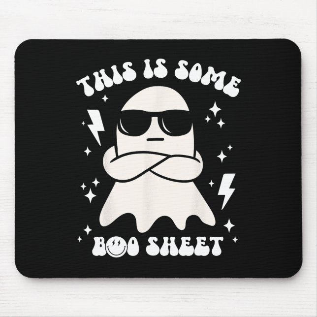 Funny This Is Some Boo Sheet Ghost Halloween Retro Mouse Pad (Front)