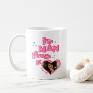 Funny This Man Belongs to GF Heart Photo T-Shirt Coffee Mug