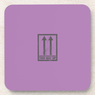 Funny this way up sign coaster