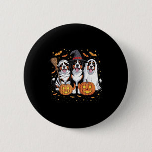 Funny Three Bernese Mountain Pumpkin Halloween Dog 2 Inch Round Button