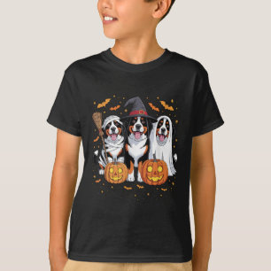 Funny Three Bernese Mountain Pumpkin Halloween Dog T-Shirt