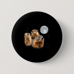 Funny Three Groundhog Moon Groundhog Day 2 Inch Round Button