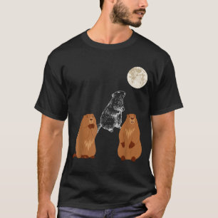 Funny Three Groundhog Moon Groundhog Day Men Women T-Shirt