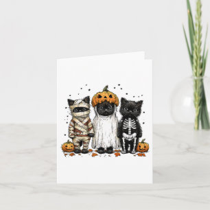 Funny Three Halloween Cats Note Card