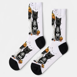 Funny Three Halloween Cats Socks