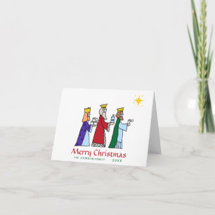 Funny Three Kings Star Holiday Greeting Card
